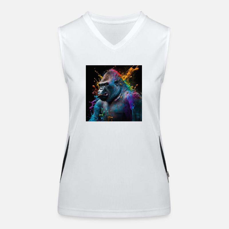 Farbiger Gorilla, einzigartiges Design Funktionelles Kontrast-Tank Top für Frauen