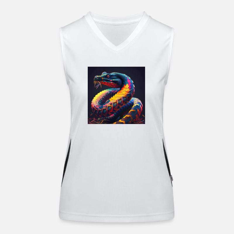 Farbige Schlange, einzigartiges Design Funktionelles Kontrast-Tank Top für Frauen