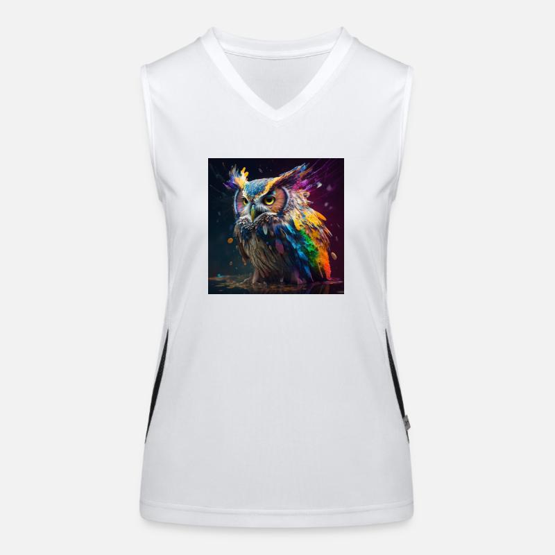 Hibou coloré, design unique Débardeur respirant contrasté Femme