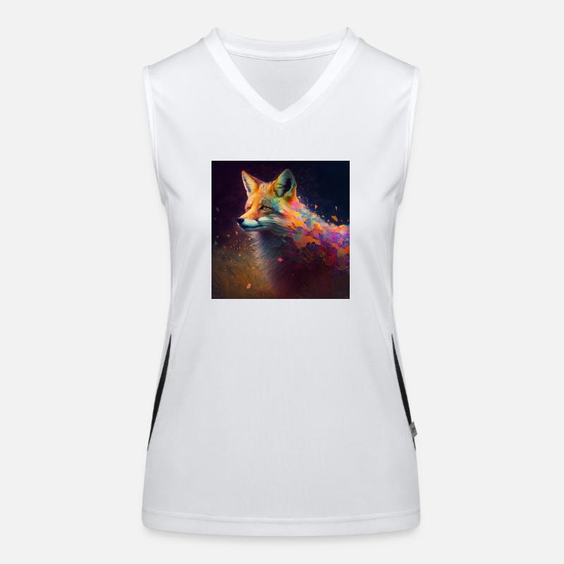 Renard coloré, design unique Débardeur respirant contrasté Femme