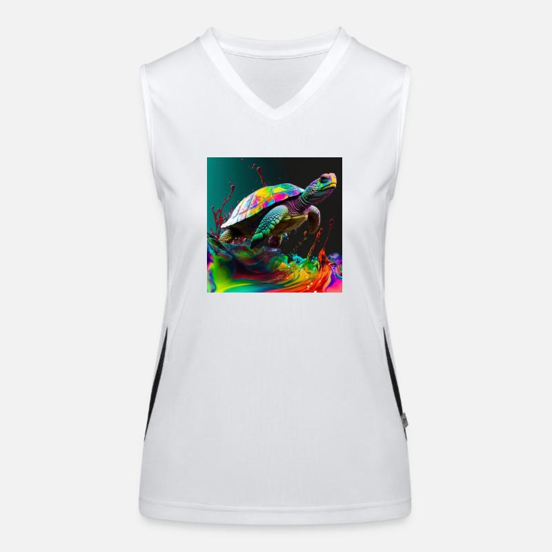 Farbige Schildkröte, einzigartiges Design Funktionelles Kontrast-Tank Top für Frauen