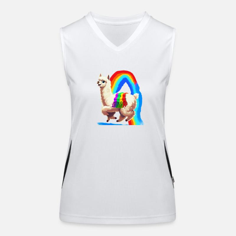 Regenbogen Alpaka Funktionelles Kontrast-Tank Top für Frauen