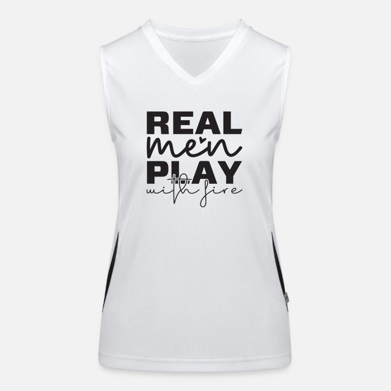 Real Men play with Fire Funktionelles Kontrast-Tank Top für Frauen