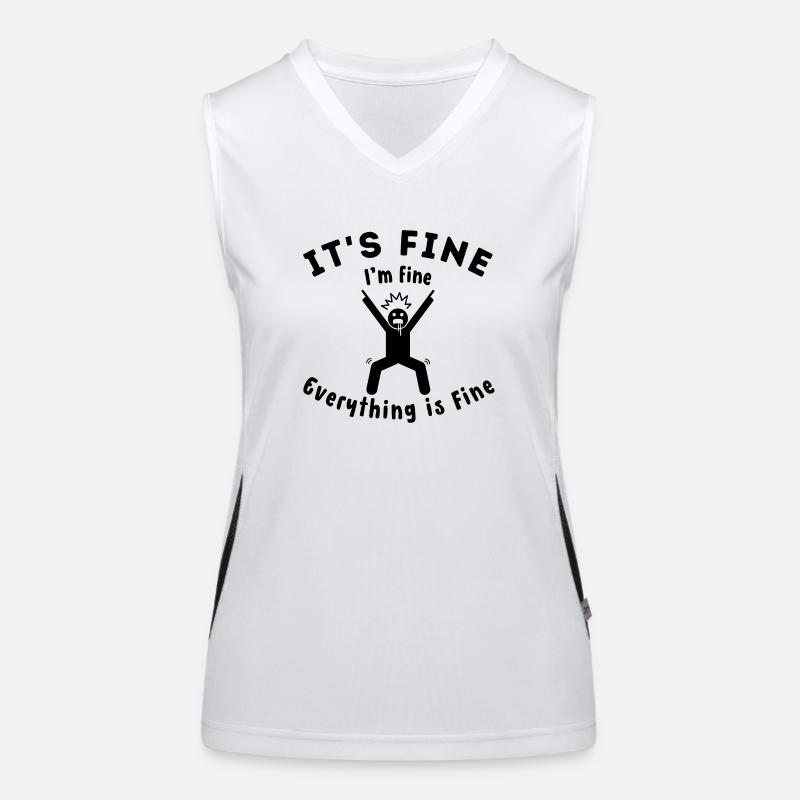 "It's fine" everything is fine original gift idea Women's Functional Contrast Tank Top