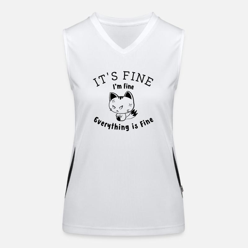 "It's fine" everything is fine original gift idea Women's Functional Contrast Tank Top