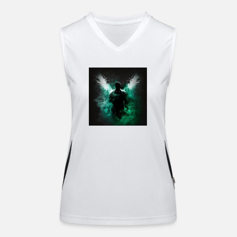 Der Mann des dunklen Engels Funktionelles Kontrast-Tank Top für Frauen