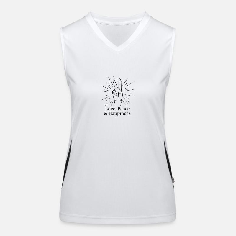 Love Peace Happiness Funktionelles Kontrast-Tank Top für Frauen