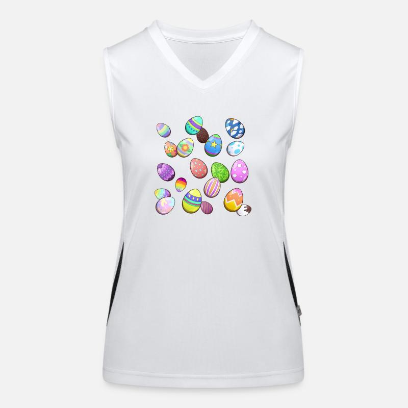 Easter Eggs Pattern Women's Functional Contrast Tank Top