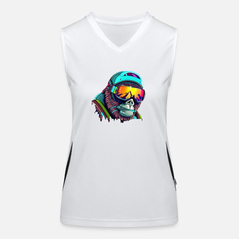 Cooler Gorilla-Skifahrer Funktionelles Kontrast-Tank Top für Frauen
