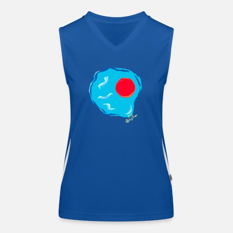 Blaues Spiegelei Funktionelles Kontrast-Tank Top für Frauen