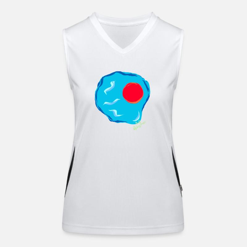 Blue fried egg Women's Functional Contrast Tank Top