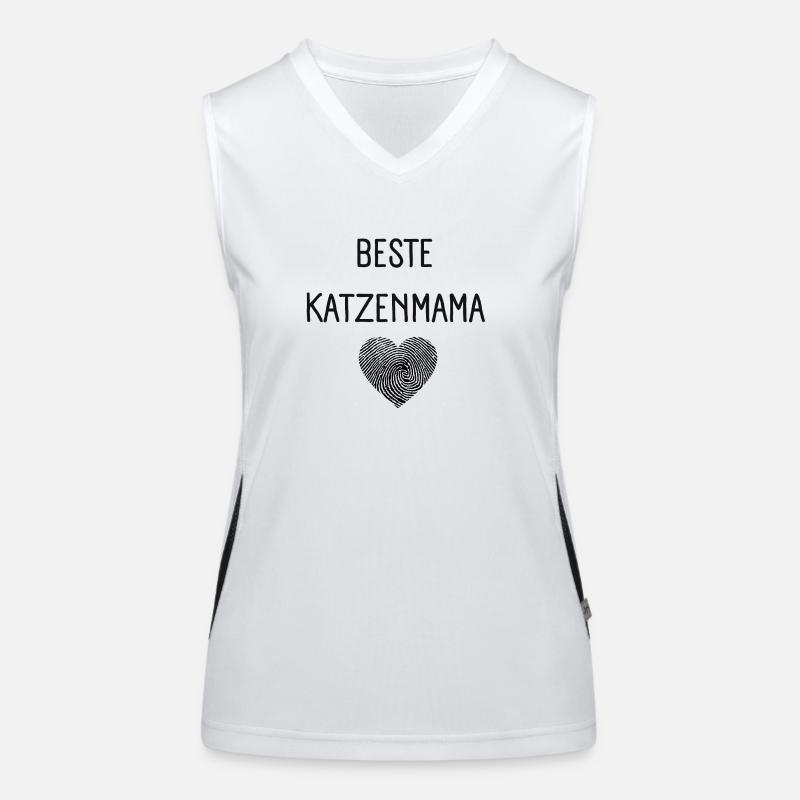 Beste Katzen Mama - Katzenmama Muttertagsgeschenk Funktionelles Kontrast-Tank Top für Frauen