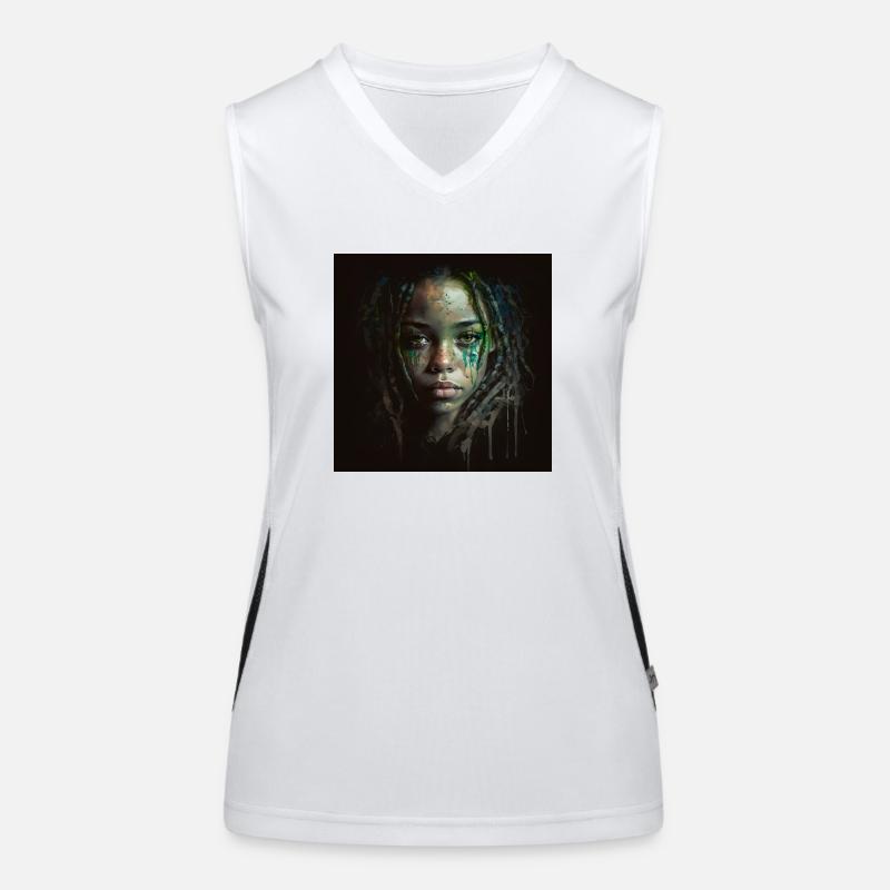 Face Frau Dreadlocks n°1 Funktionelles Kontrast-Tank Top für Frauen