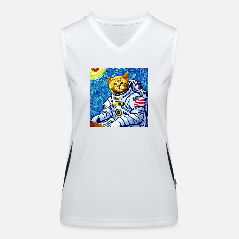 Chat astronaute Van gogh Débardeur respirant contrasté Femme