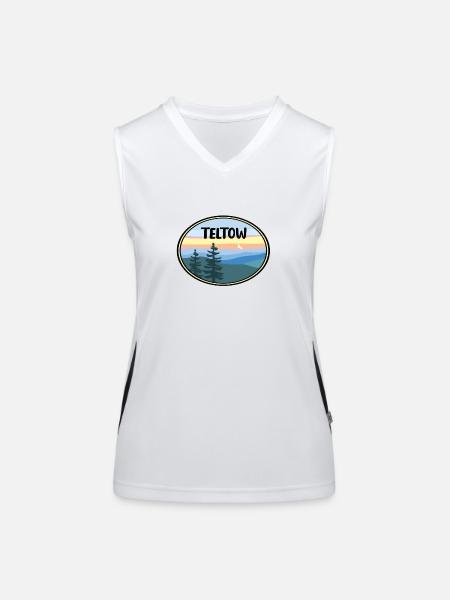 Teltow - Funktionelles Kontrast-Tank Top für Frauen - Weiß/Schwarz - Vorne