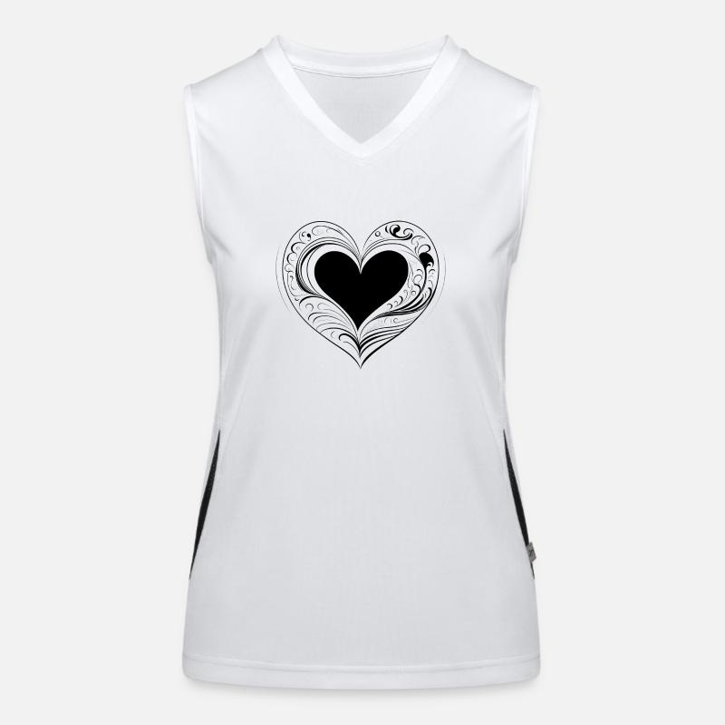 Black Heart - Women's Functional Contrast Tank Top - white/black