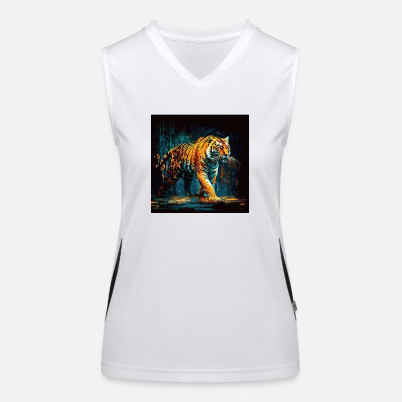 Bengalischer Tiger, Trail-Jäger Funktionelles Kontrast-Tank Top für Frauen
