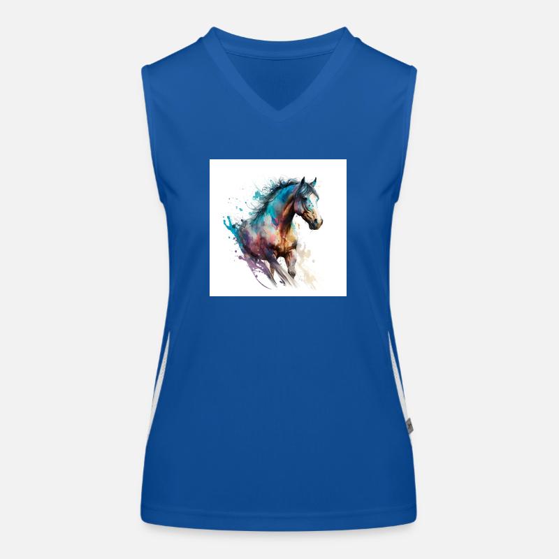 Feuriges Pferd Nr. 5 Funktionelles Kontrast-Tank Top für Frauen