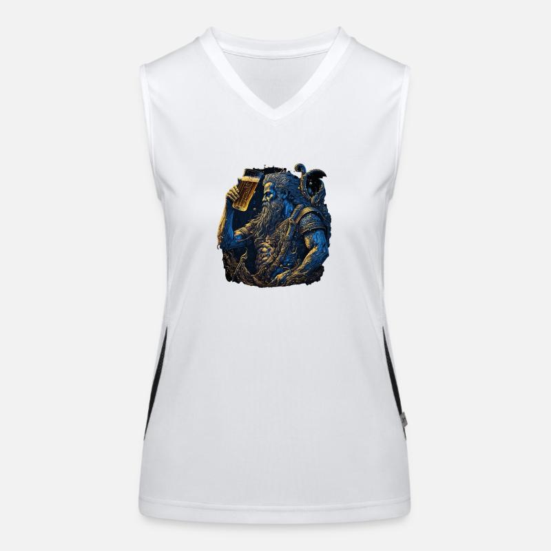 Neptun, Herrscher der Meere mit Bier Funktionelles Kontrast-Tank Top für Frauen