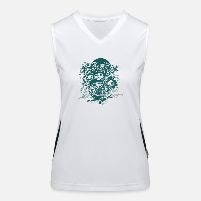 Daruma Soup (Black and White version) Women's Functional Contrast Tank Top