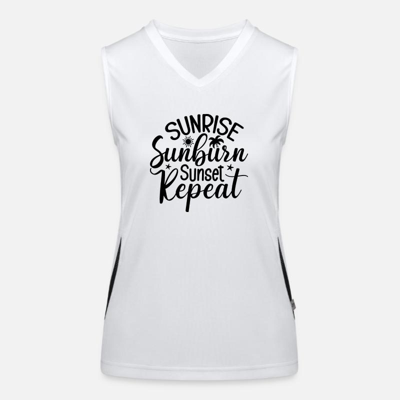 Sunrise Sunburn Sunset Repeat Women's Functional Contrast Tank Top
