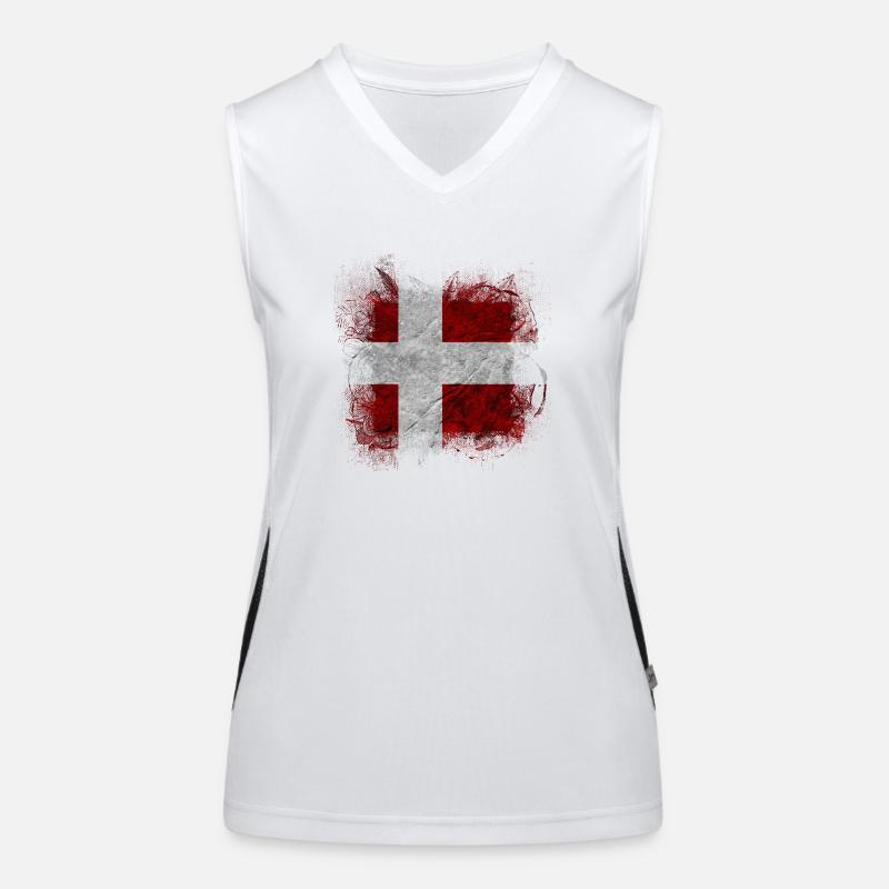 Denmark copenhagen danish scandinavia flag dansk Women's Functional Contrast Tank Top