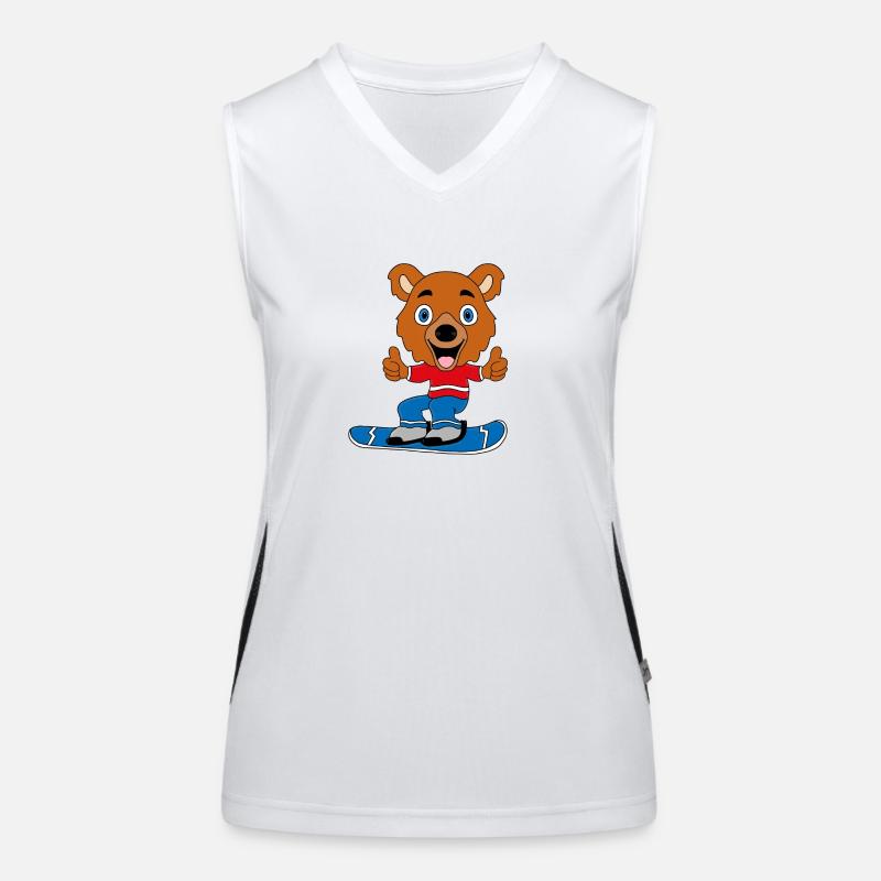 TEDDY - BÄR - TEDDYBÄR - SNOWBOARD - TIER Funktionelles Kontrast-Tank Top für Frauen