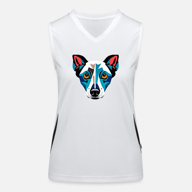 Modern Dog Drawing Women's Functional Contrast Tank Top