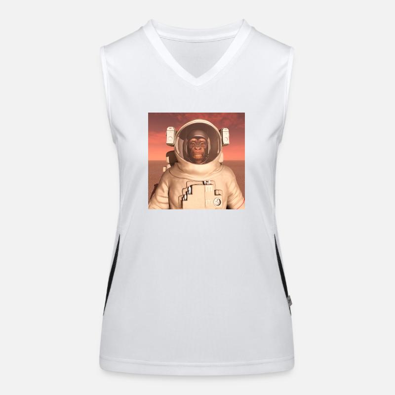 Chimpanzé en combinaison spatiale sur Mars Débardeur respirant contrasté Femme