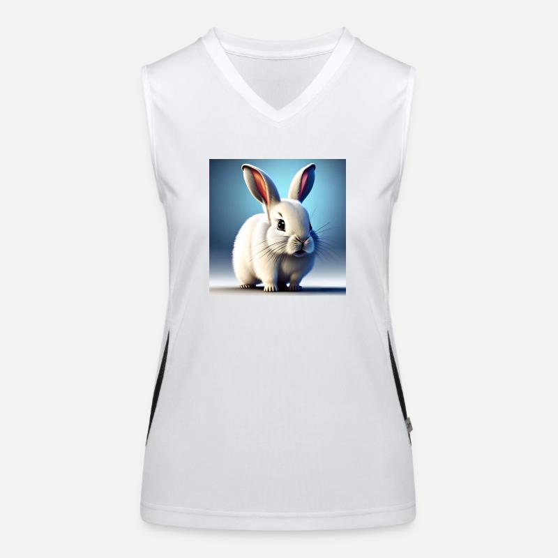 Lapin blanc Débardeur respirant contrasté Femme