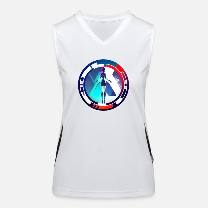 Roboter-Engel Funktionelles Kontrast-Tank Top für Frauen