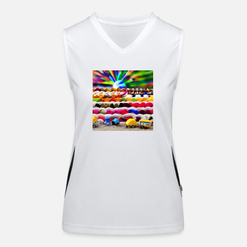 Spielzeug an der sonnigen Küste Funktionelles Kontrast-Tank Top für Frauen