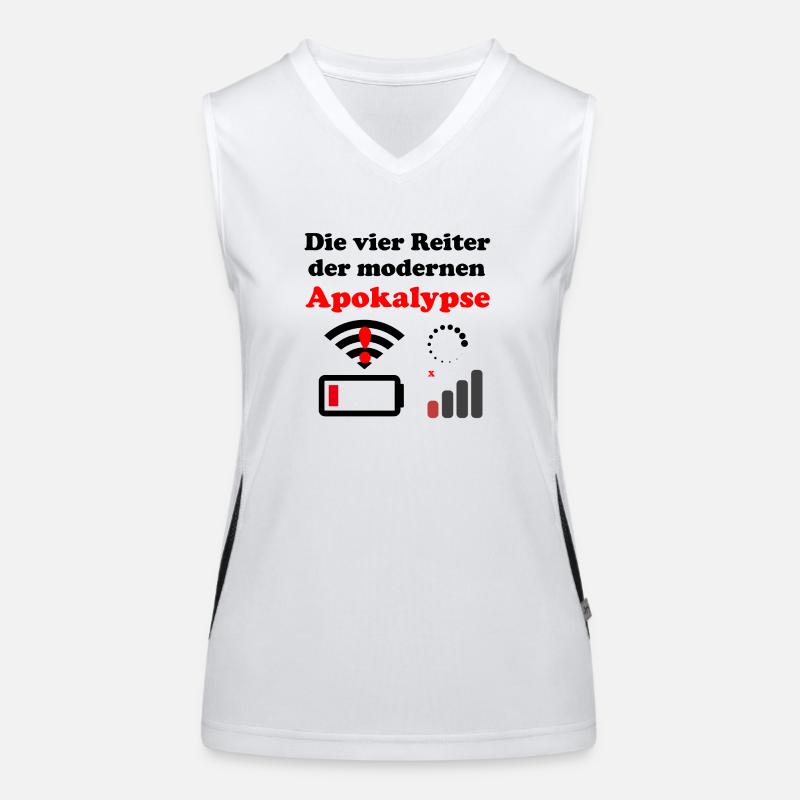 Die vier Reiter der modernen Apokalypse Funktionelles Kontrast-Tank Top für Frauen