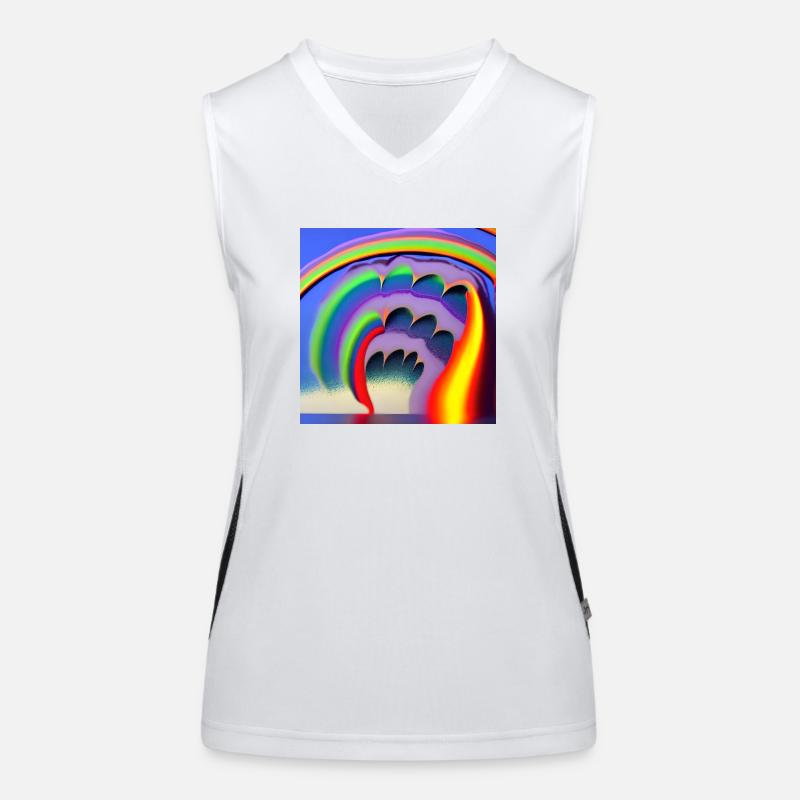 rainbow with great sun above Women's Functional Contrast Tank Top