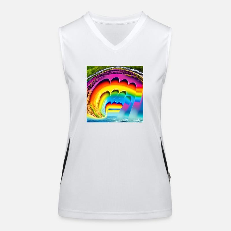 Regenbogen im Sommer Funktionelles Kontrast-Tank Top für Frauen