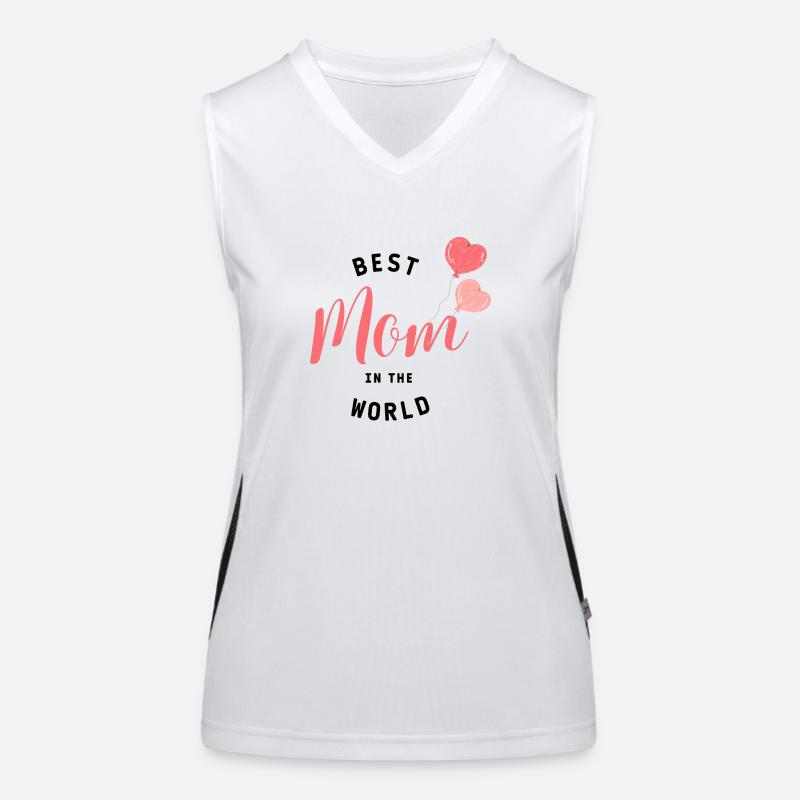 Best Mom Beste Mama Luftballons Slogan Muttertag Funktionelles Kontrast-Tank Top für Frauen