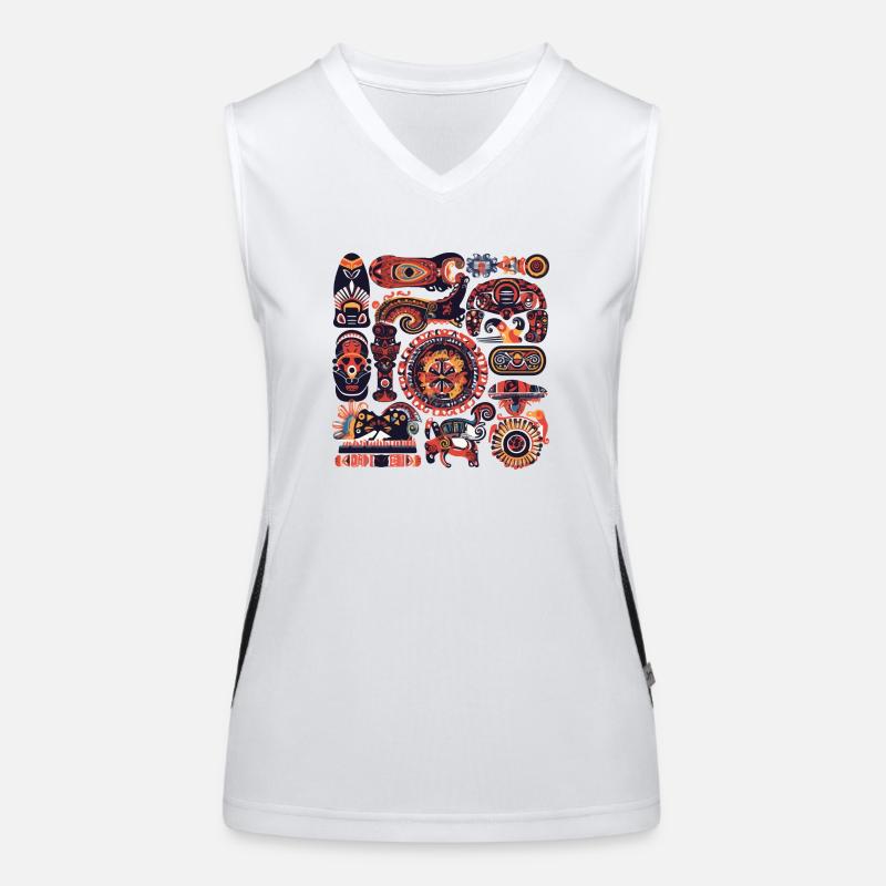 Afrikanische Folklore Funktionelles Kontrast-Tank Top für Frauen