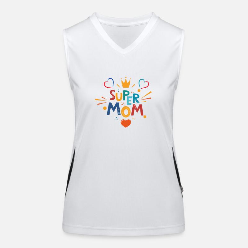 Super MOM Retro Multicolor Funktionelles Kontrast-Tank Top für Frauen
