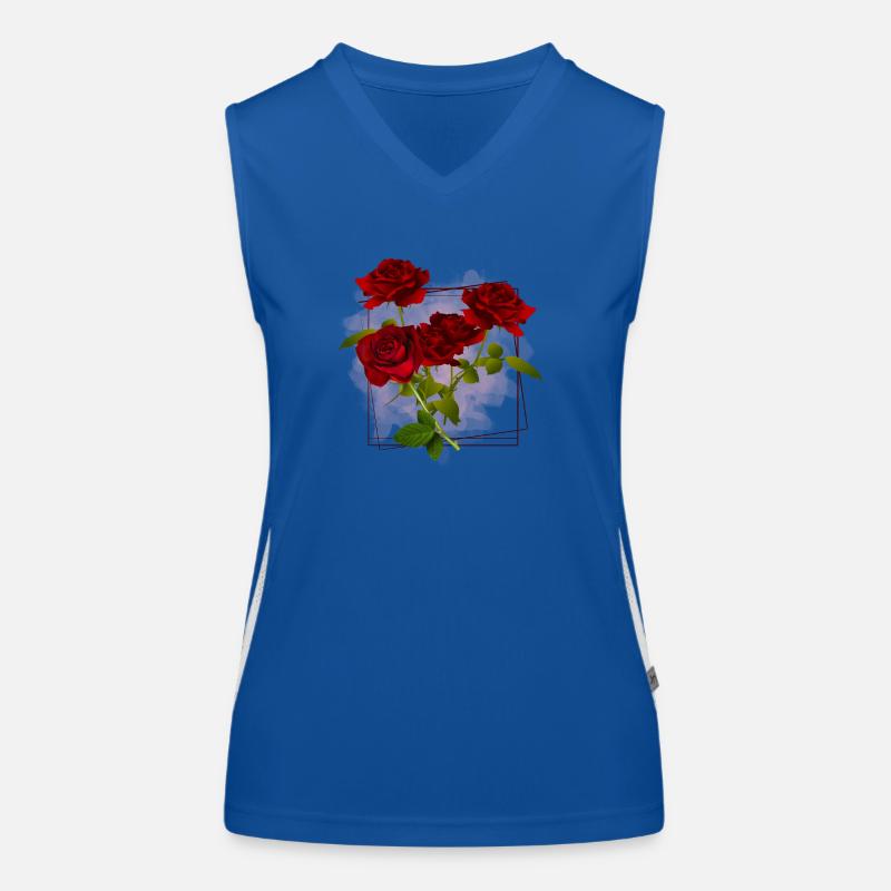 Flowers frame Women's Functional Contrast Tank Top