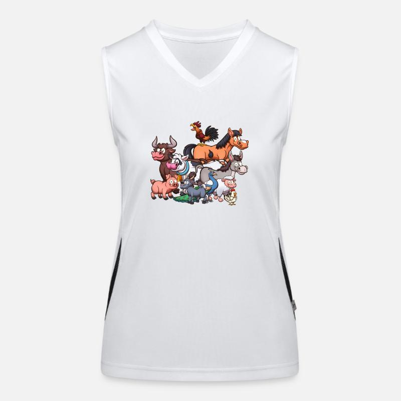 Farm Animals Women's Functional Contrast Tank Top