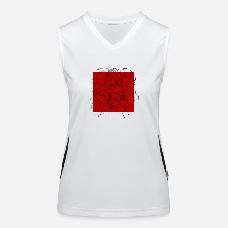 Gesichtslinie rot Funktionelles Kontrast-Tank Top für Frauen