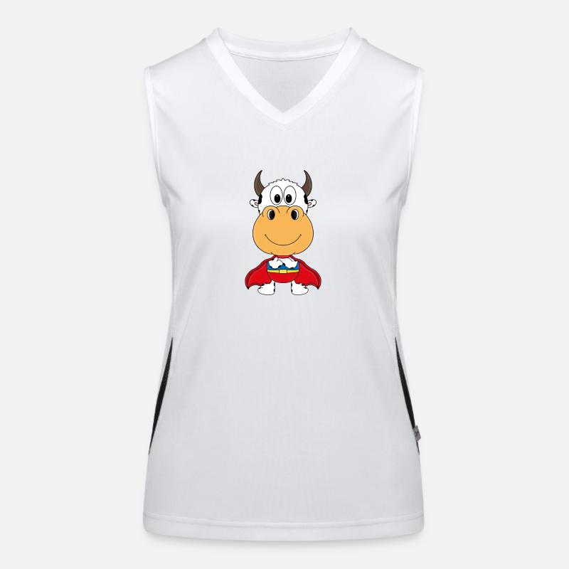 KUH - SUPERHELD - BAUERNHOF - BAUER - TIER Funktionelles Kontrast-Tank Top für Frauen