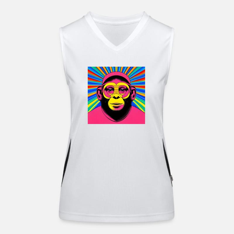 Rosa Affe Funktionelles Kontrast-Tank Top für Frauen
