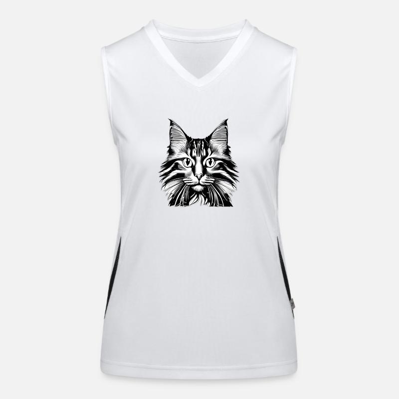 Maine Coon Cat Chaton Chat Propriétaire Chat Débardeur respirant contrasté Femme
