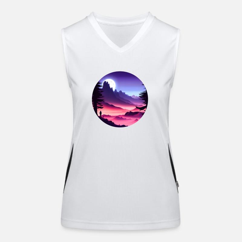 austronaut alone in an alien galaxy - Women's Functional Contrast Tank Top - white/black