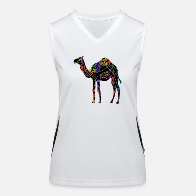 Kamel Funktionelles Kontrast-Tank Top für Frauen