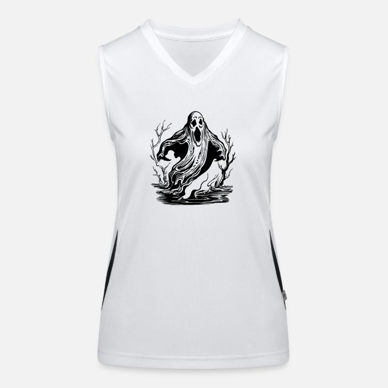 Ghost Ghosts Witching Hour Halloween Women's Functional Contrast Tank Top