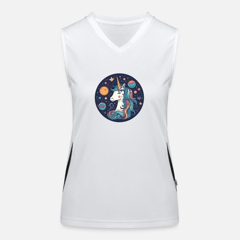 Kosmisches Einhorn Funktionelles Kontrast-Tank Top für Frauen