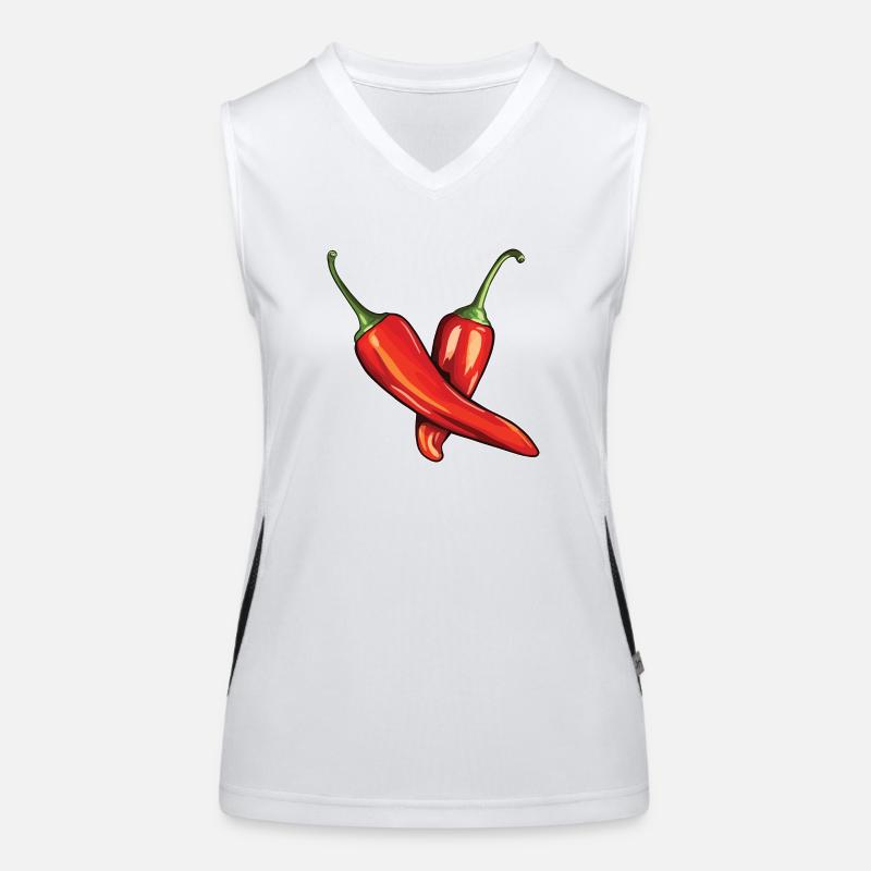 Scharfe rote Chili Schote Jalapenos Mexiko Scharf Funktionelles Kontrast-Tank Top für Frauen