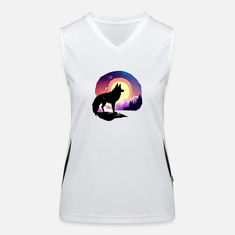 Wolf, Mountains, Forest, Nature, Nature Women's Functional Contrast Tank Top